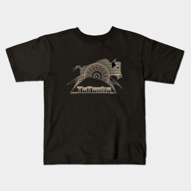 Buffalo Running "Gray" Kids T-Shirt by melvinwareagle